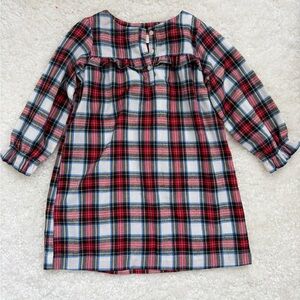 Girls Christmas dress Plaid Long Sleeve Dress
